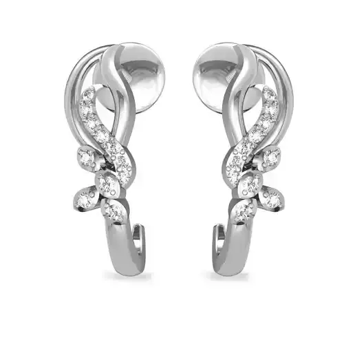 Silver Earrings With Diamonds 3