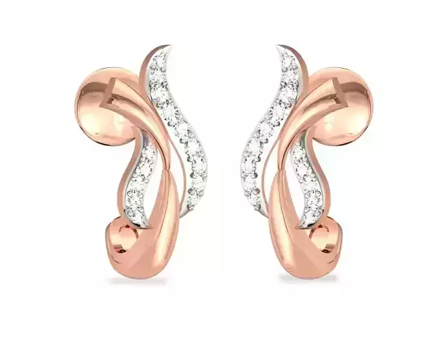 Rose Gold Earrings With Diamonds 4