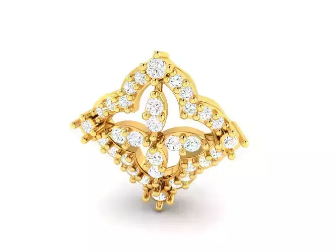 Square Gold Pendant With Diamonds 2