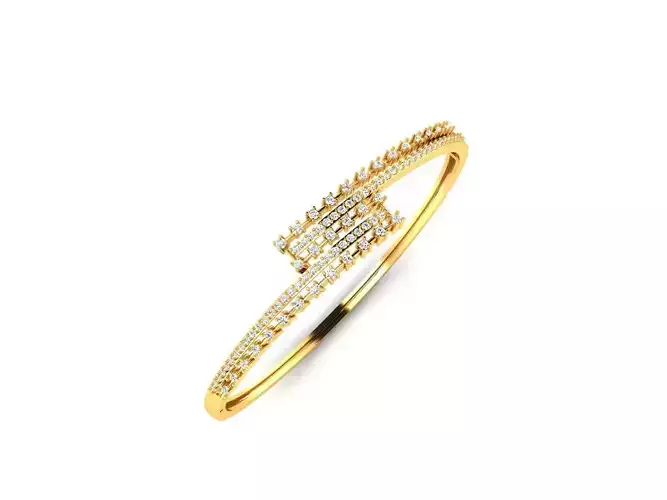 Spiral Gold Thin Ring With Diamonds 27
