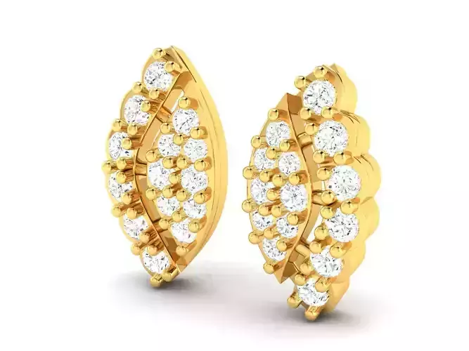 Marquise Shaped Gold Earrings With Diamonds 10
