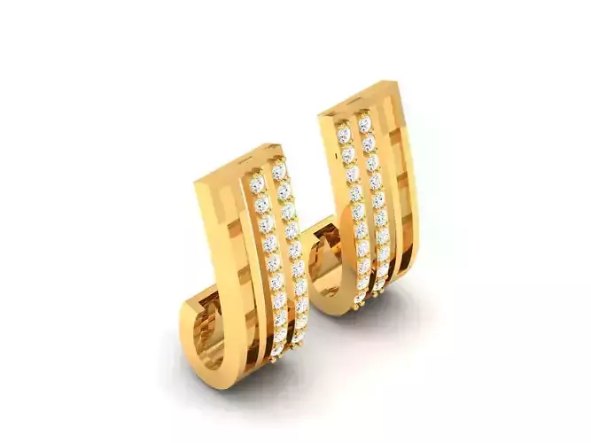 Gold Earrings With Diamonds 133