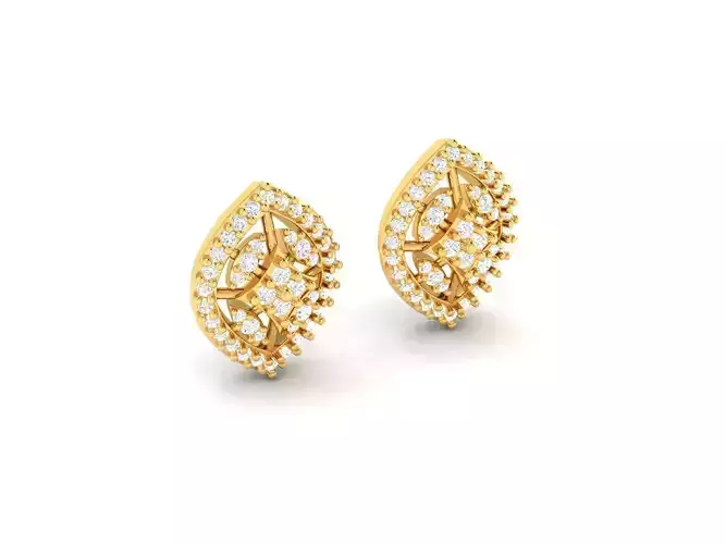 Marquise Shaped Gold Earrings With Diamonds 11