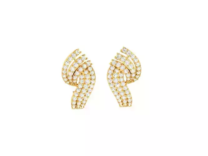 Gold Earrings With Diamonds 134
