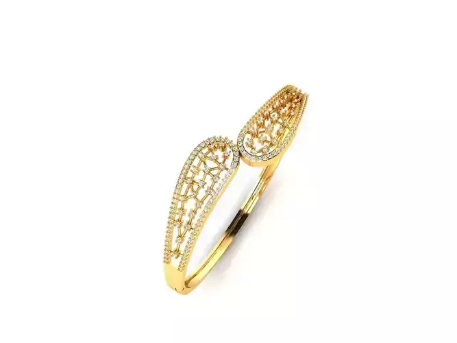 Loop Gold Ring With Diamonds 3