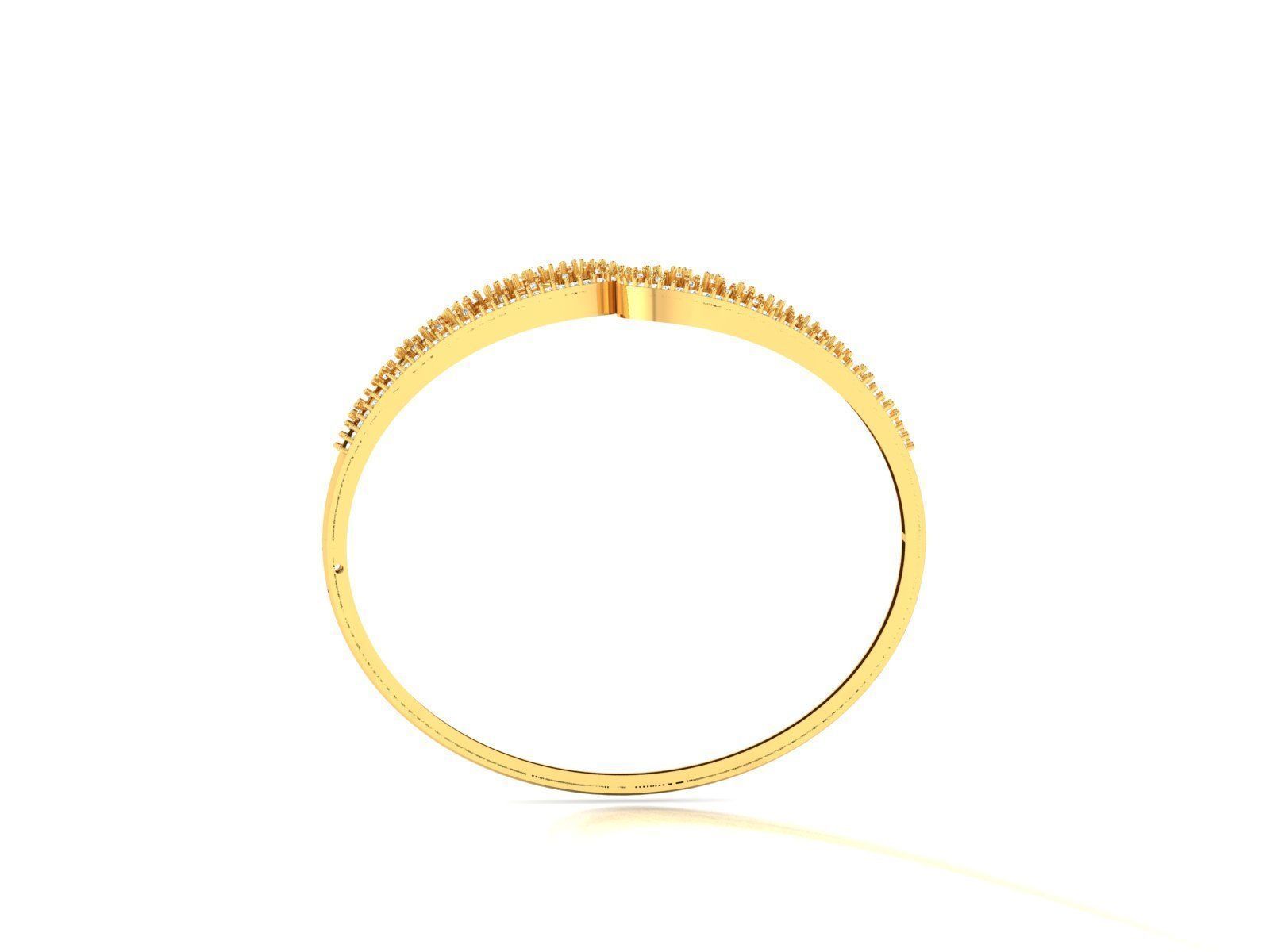 Loop Gold Ring With Diamonds 3 3D print model_2