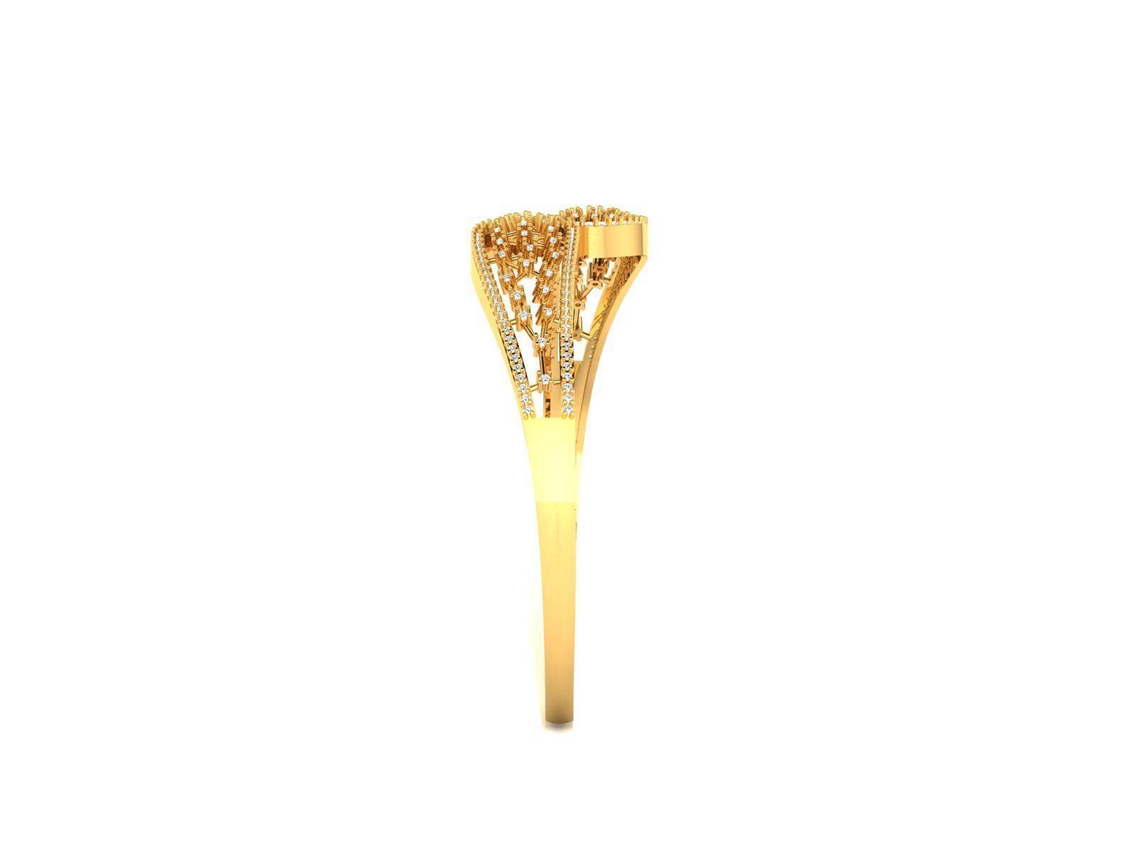 Loop Gold Ring With Diamonds 3 3D print model_3