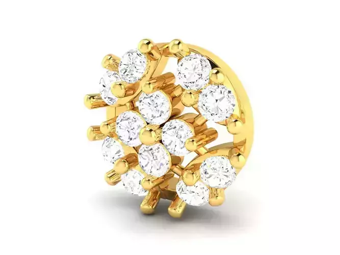 Round Shaped Gold Pendant With Diamonds 19