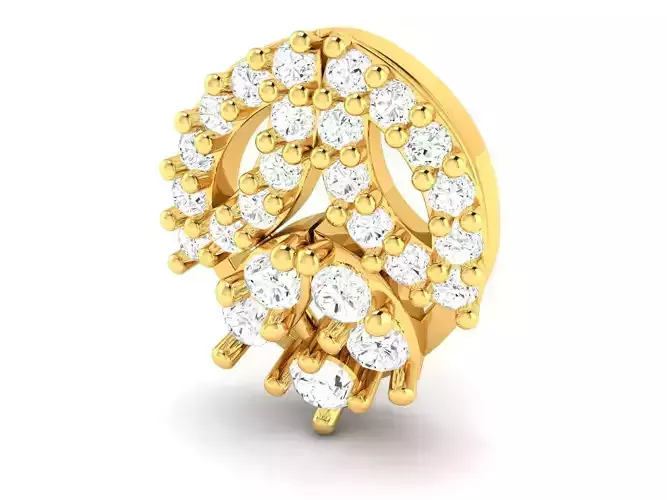 Marquise Shaped Gold Pendant With Diamonds 16