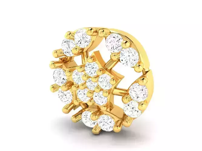 Round Gold Pendant With Diamonds 7