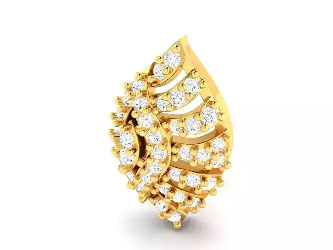 Marquise Shaped Gold Pendant With Diamonds 17