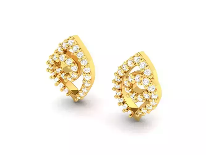 Marquise Shaped Gold Earrings With Diamonds 12
