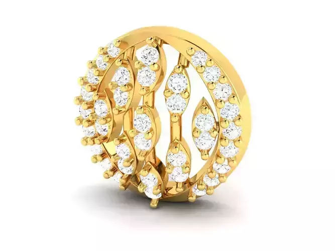Round Shaped Gold Pendant With Diamonds 20
