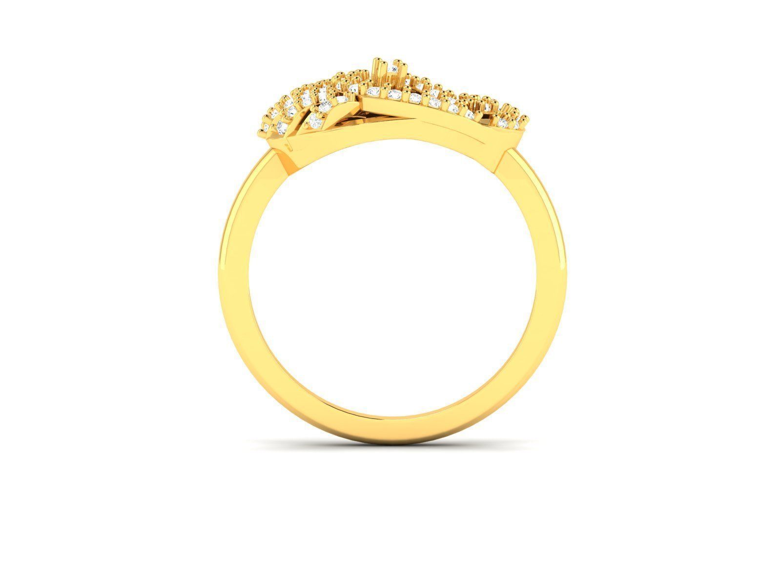 Mango Shaped Gold Ring With Diamonds 5 3D print model_1