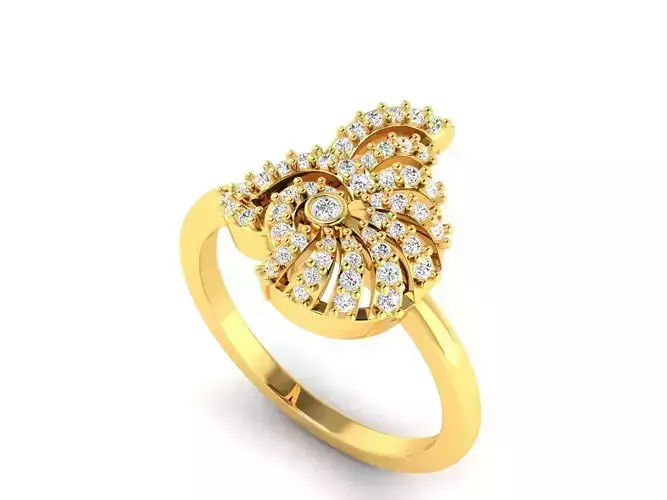 Gold Engagement Ring With Diamonds 203