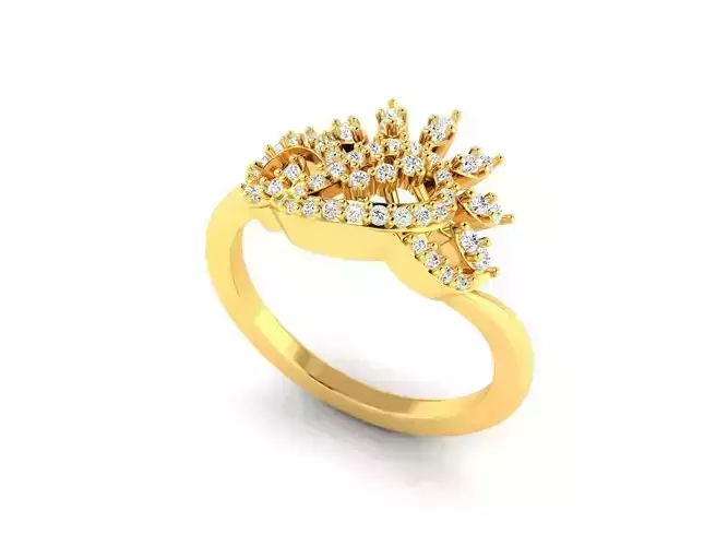 Gold Engagement Ring With Diamonds 205