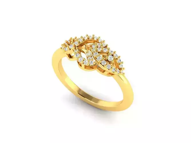 Gold Engagement Ring With Diamonds 206