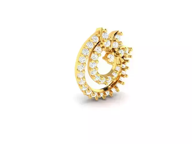 Drop Shaped Gold Pendant With Diamonds 14