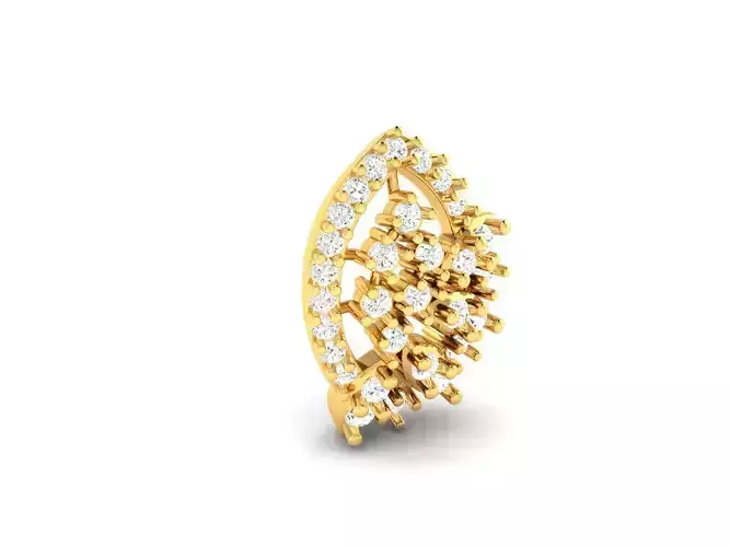 Marquise Shaped Gold Pendant With Diamonds 18