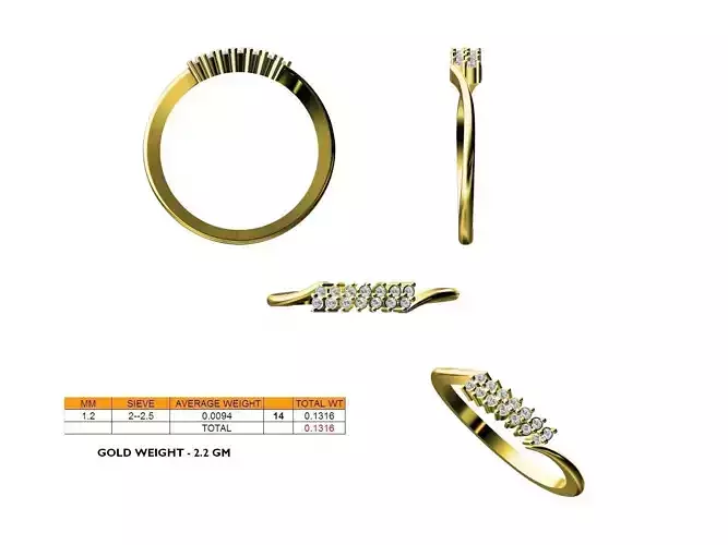 Gold Engagement Ring With Diamonds 207