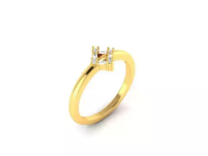 Gold Engagement Ring With Diamonds 208