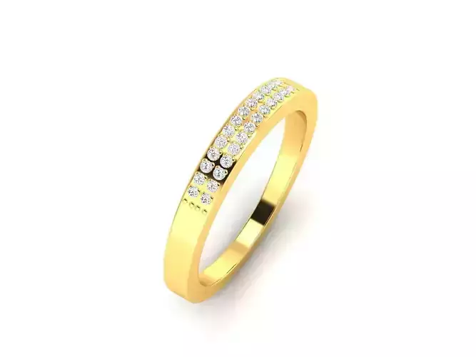 Gold Engagement Ring With Diamonds 209 3D print model
