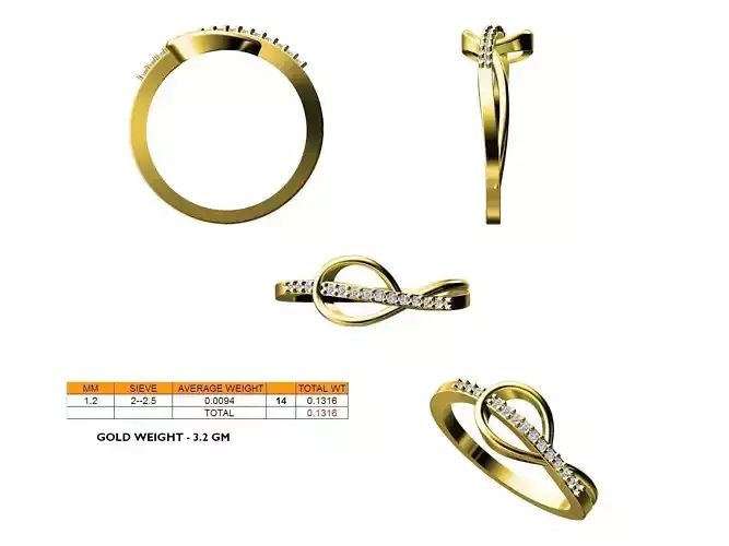 Gold Loop Ring With Diamonds 15