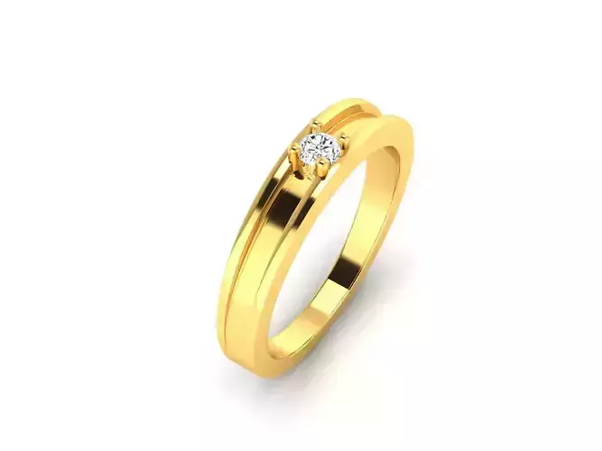 Gold Engagement Ring With Diamonds 211 3D print model