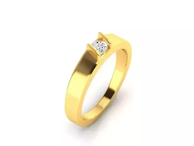 Gold Engagement Ring With Diamonds 212 3D print model