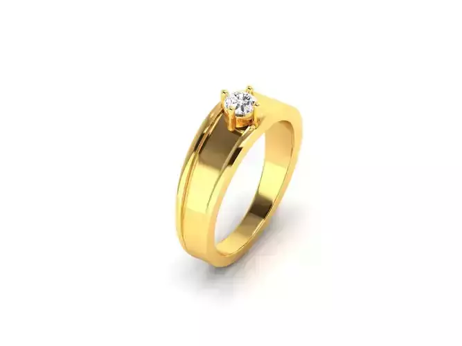 Gold Engagement Ring With Diamonds 213 3D print model