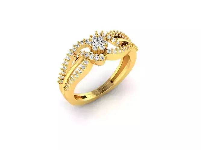 Swirl Gold Ring With Diamonds 52