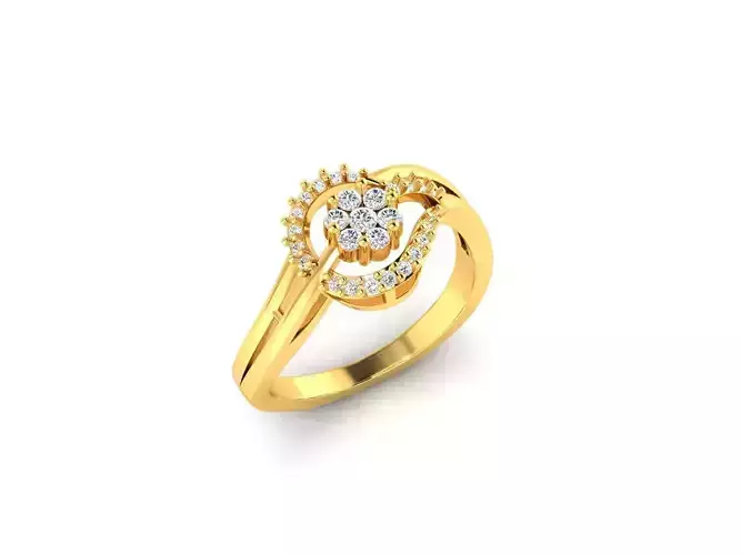 Swirled Loop Ring With Diamonds 1