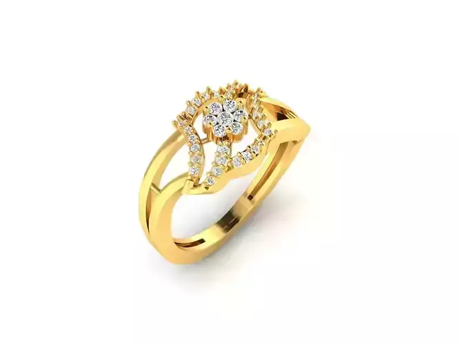 Gold Engagement Ring With Diamonds 216