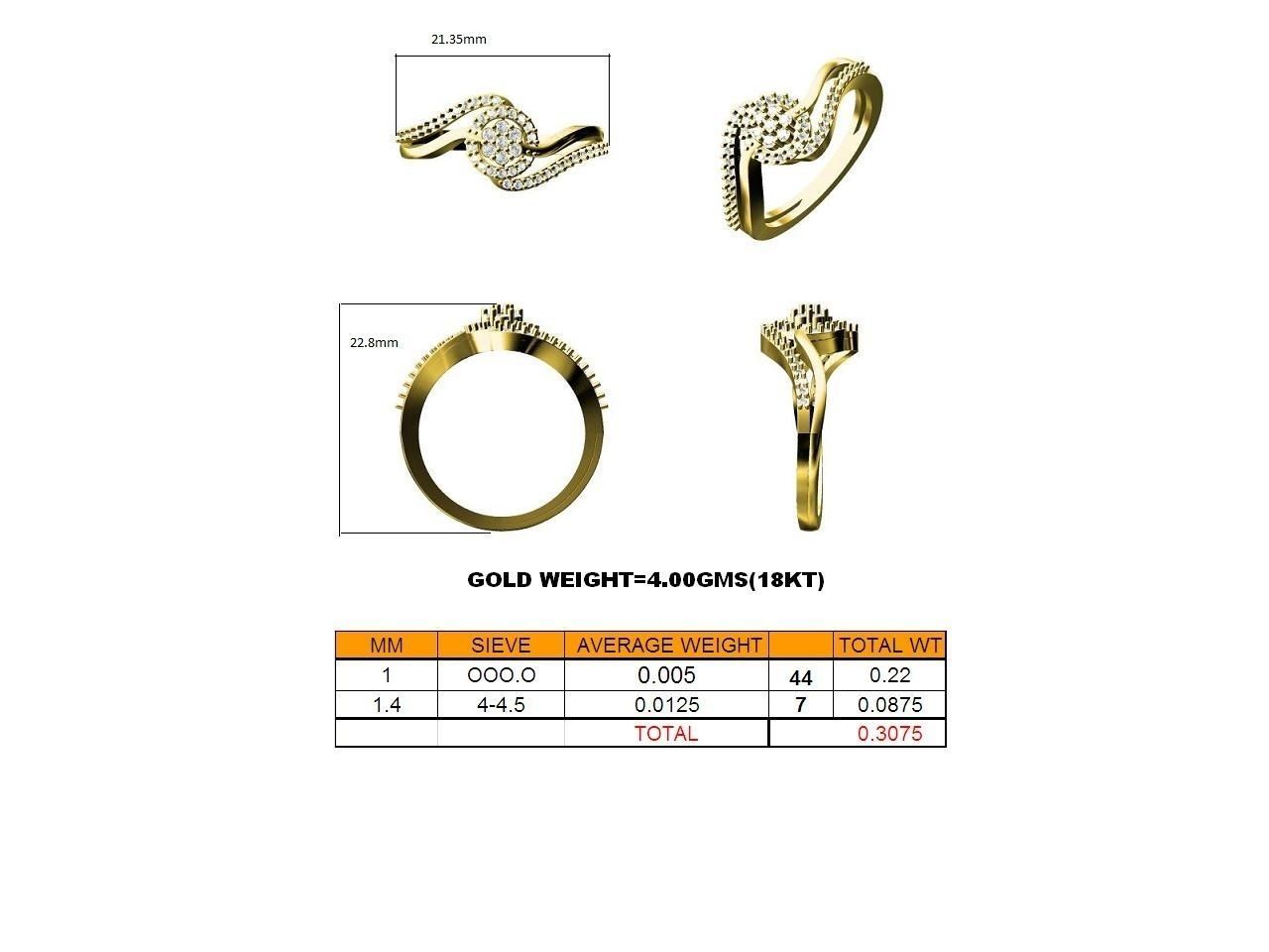 Swirl Gold Ring With Diamonds 53 3D print model_3