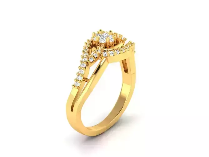 Gold Engagement Ring With Diamonds 217