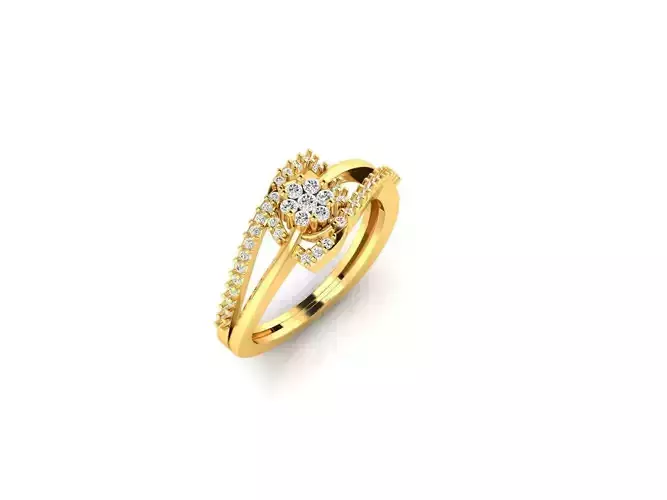 Spiral Gold Ring With Diamonds 39