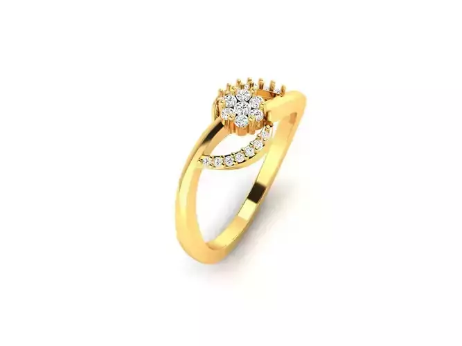 Swirl Gold Ring With Diamonds 54