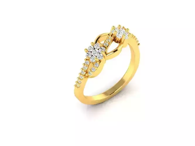 Spiral Gold Ring With Diamonds 41