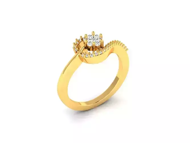 Loop Ring With Diamonds 2