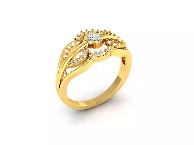 Gold Engagement Ring With Diamonds 221