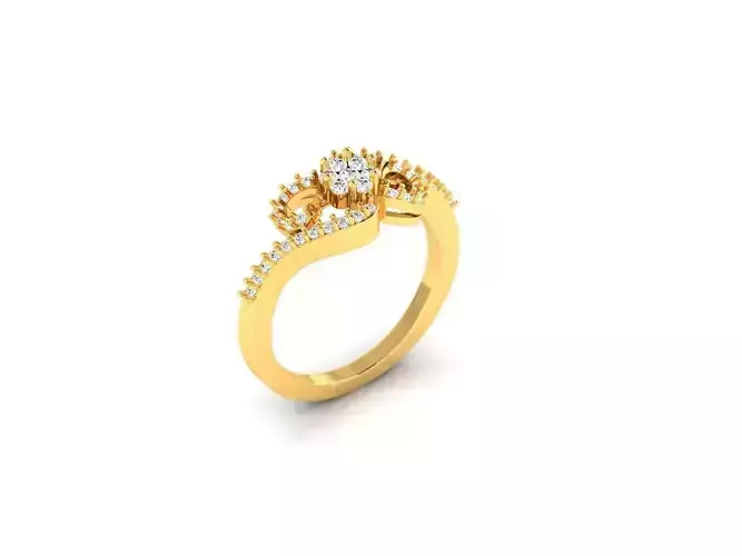 Loop Ring With Diamonds 3