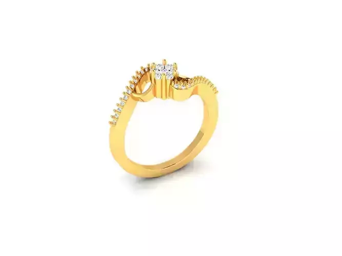 Spiral Gold Ring With Diamonds 42