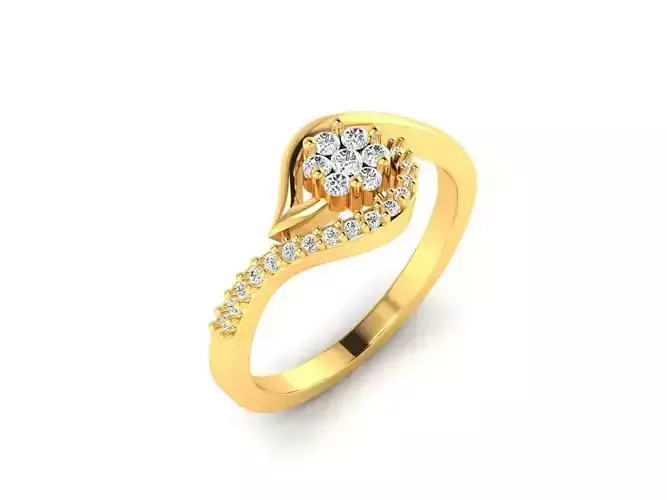 Swirl Gold Ring With Diamonds 60