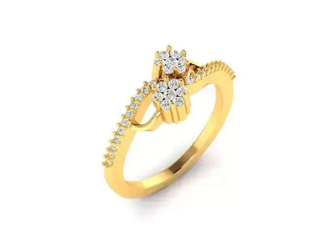 Gold Engagement Ring With Diamonds 222