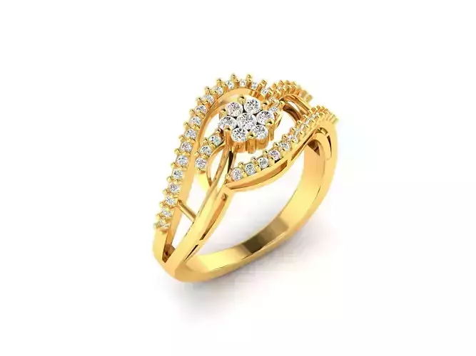 Swirl Gold Ring With Diamonds 62