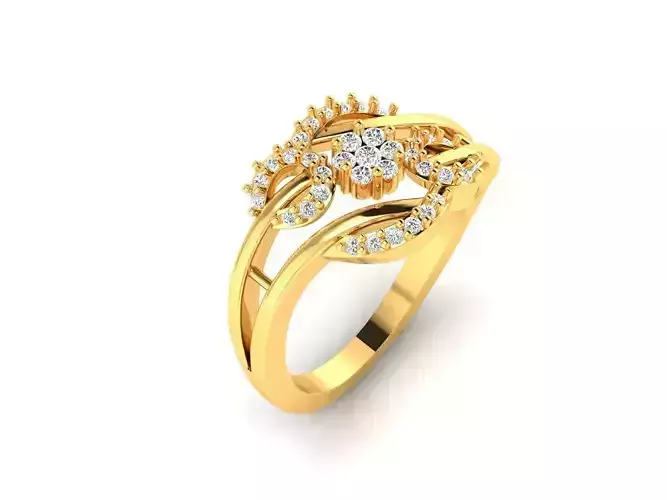 Swirl Gold Ring With Diamonds 64