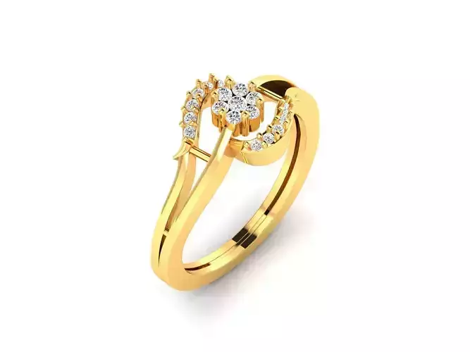 Swirl Gold Ring With Diamonds 66