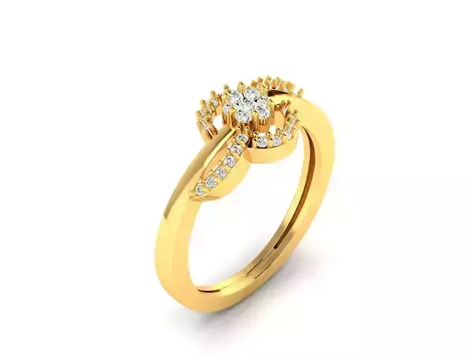 Gold Engagement Ring With Diamonds 223