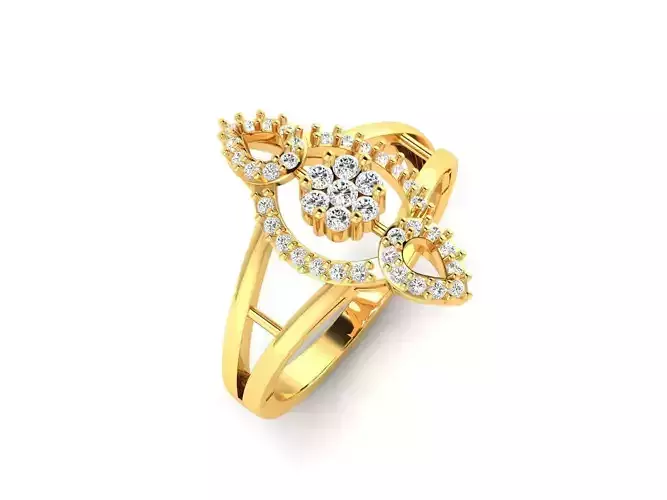 Oval Shaped Gold Ring With Diamonds 12