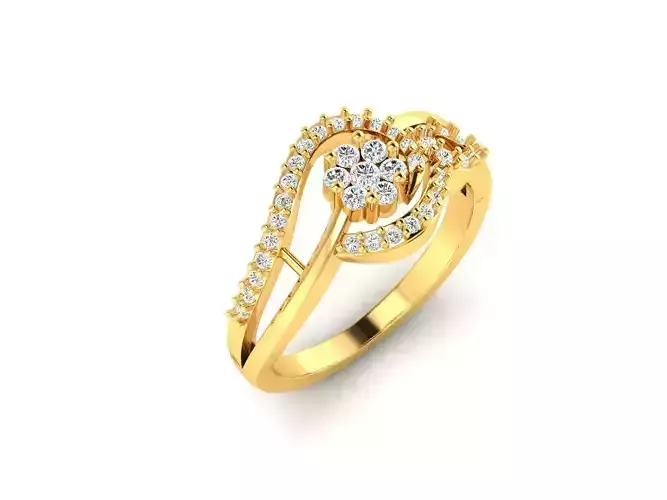 Swirl Loop Ring With Diamonds 6